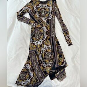 Petit Pois Pattern Asymmetrical Dress